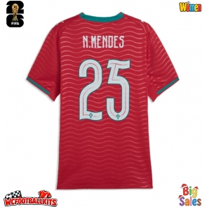 Portugal Nuno Mendes #25 Replica Home Stadium Shirt for Women World Cup 2026 Short Sleeve